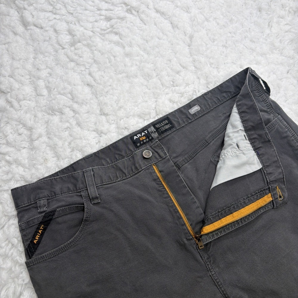 Ariat M4 Rebar Canvas Pants Mens 44‎ 44x32 Gray Wash Durastretch Utility Cargo